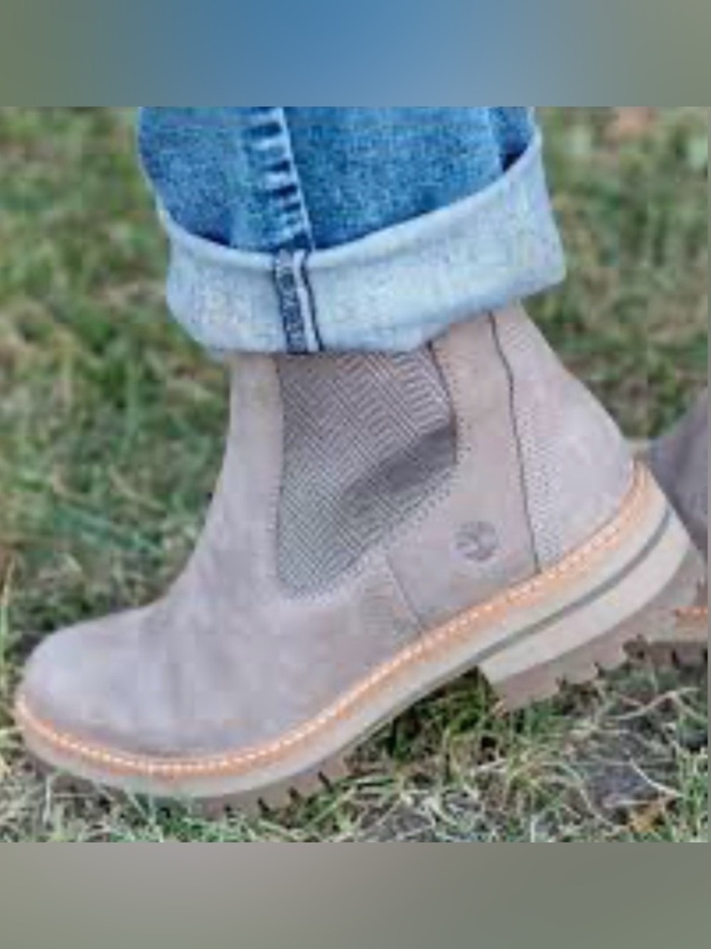 [Timberland] Courmayeur Valley Chelsea Leather Boots w/ Herringbone Women’s 10 - Picture 2 of 12
